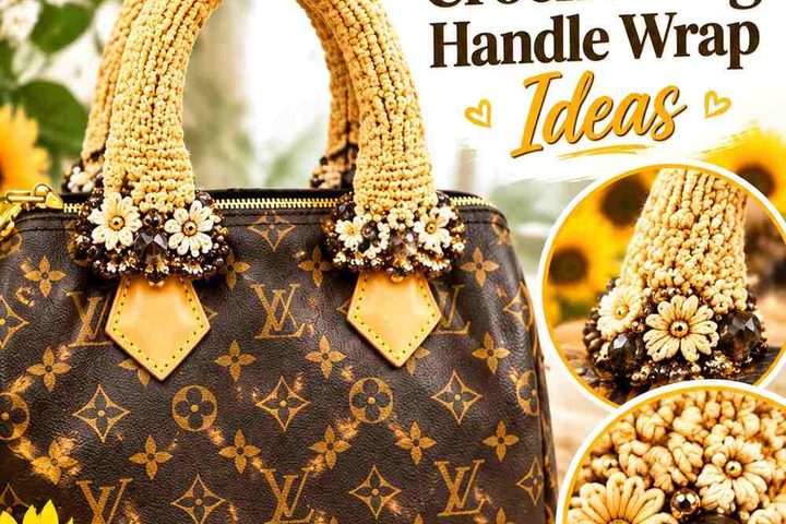 Saffron Gold & Smoky Quartz Crochet Bag Handle Wrap Ideas