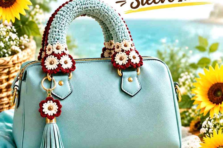 Aqua Mist & Redwood Crochet Cane Handle Sleeve Ideas