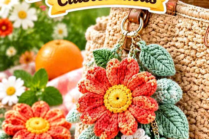 Blood Orange & Misted Mint Crochet Bag Charm Cluster Ideas