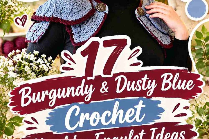 17 Burgundy & Dusty Blue Crochet Shoulder Epaulet Ideas