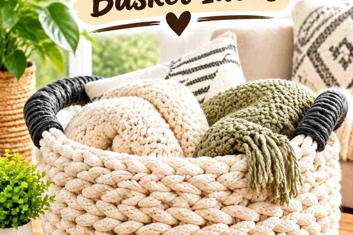 Crochet Chunky Braided Storage Basket Ideas for Stylish Organization