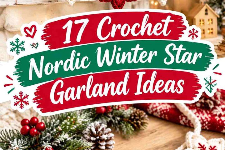 Crochet Nordic Winter Star Garland Ideas in Cozy Scandinavian-Inspired Colors