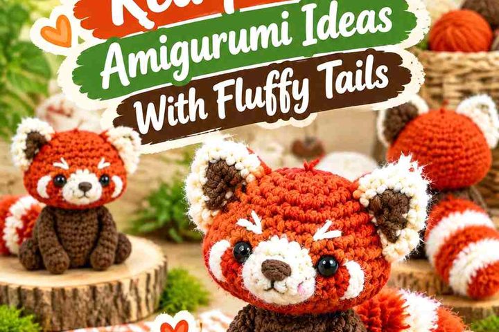 Crochet Red Panda Amigurumi Ideas With Fluffy Striped Tails