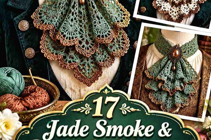 Jade Smoke & Burnished Bronze Crochet Victorian Cravat Ideas