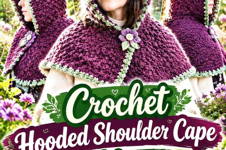 Mulberry Violet & Sage Milk Crochet Hooded Shoulder Cape Ideas