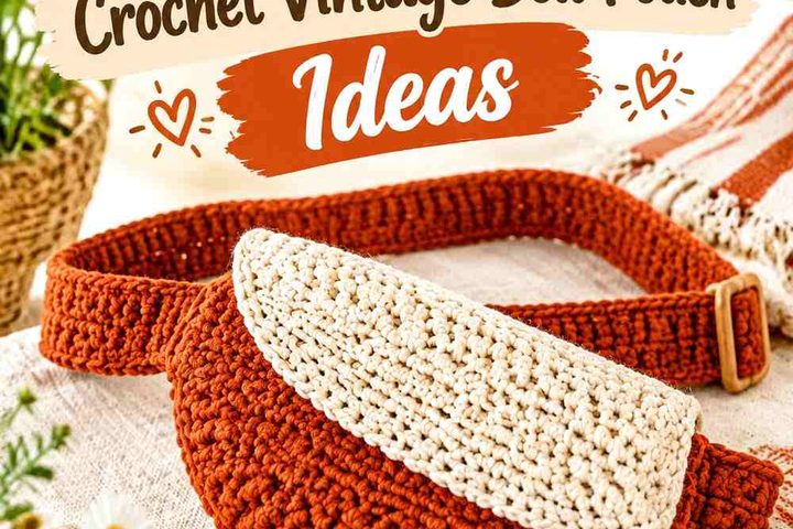 Rust Orange & Cream Crochet Vintage Belt Pouch Ideas