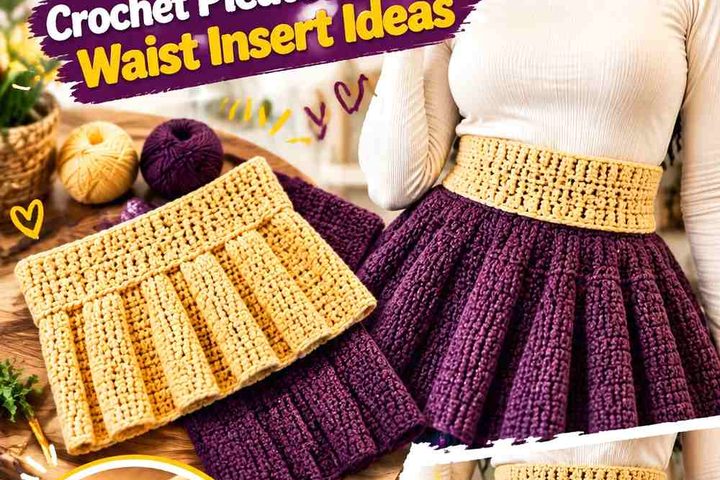 Saffron Cream & Aubergine Smoke Crochet Pleated Skirt Waist Insert Ideas