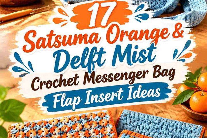 Satsuma Orange & Delft Mist Crochet Messenger Bag Flap Insert Ideas