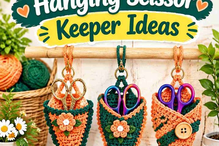 Apricot & Spruce Crochet Hanging Scissor Keeper Ideas