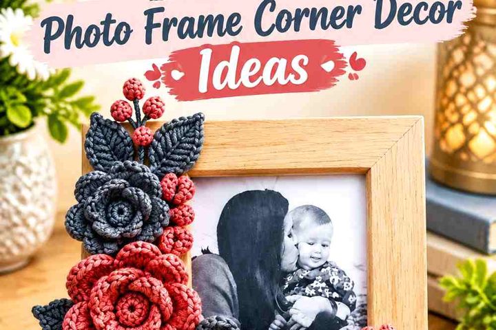 18 Copper Rose & Slate Crochet Photo Frame Corner Decor Ideas