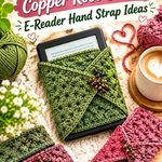 18 Lichen Green & Copper Rose Crochet E-Reader Hand Strap Ideas