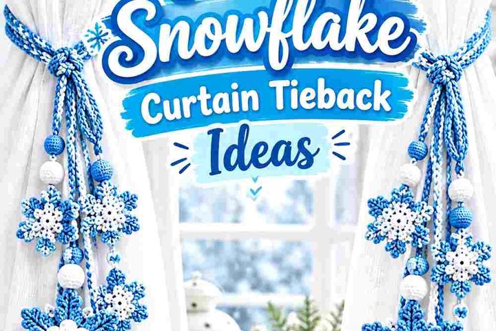 19 Cool Blue & White Crochet Snowflake Curtain Tieback Ideas
