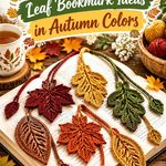 Crochet Botanical Leaf Bookmark Ideas in Autumn Colors