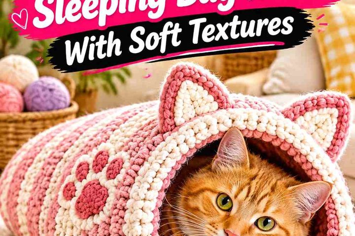 Crochet Cat Sleeping Bag Ideas With Soft Textures