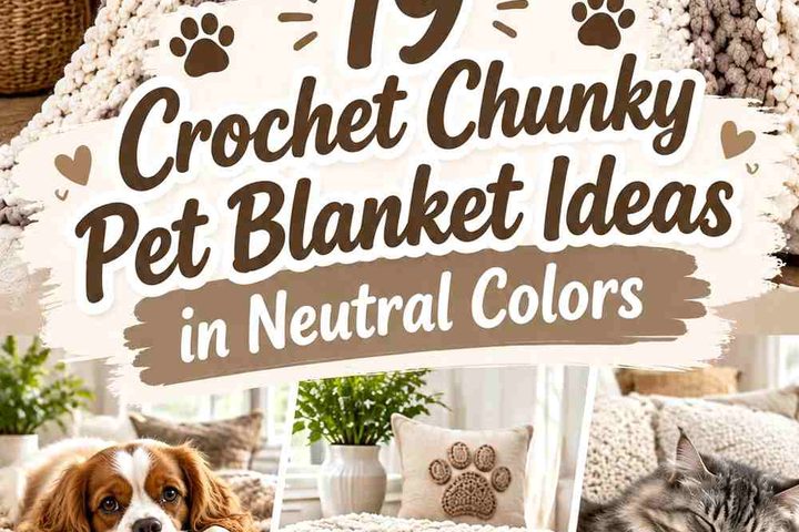 Crochet Chunky Pet Blanket Ideas in Neutral Colors