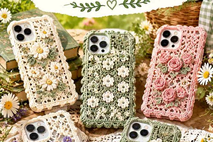 Crochet Cottagecore Lace Phone Case Ideas