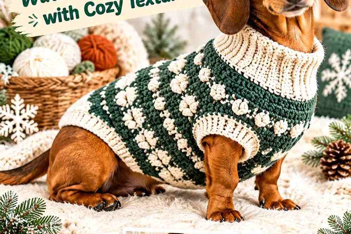 Crochet Dachshund Winter Sweater Ideas with Cozy Textures