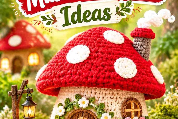 Crochet Fairytale Mushroom House Ideas with Enchanted Color Schemes