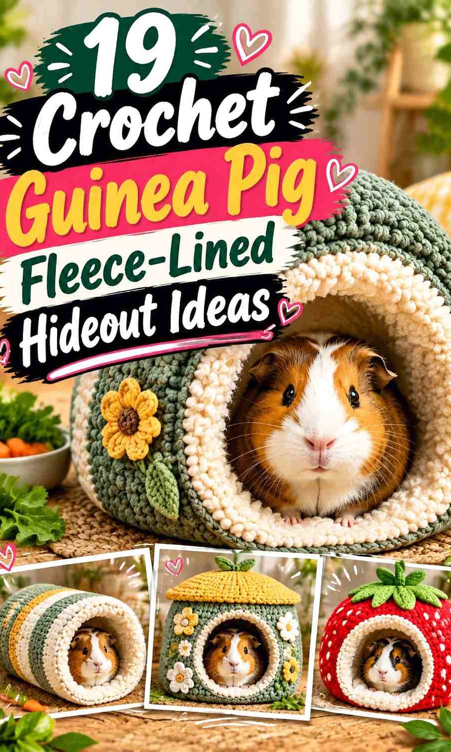 Crochet Guinea Pig Fleece-Lined Hideout Ideas