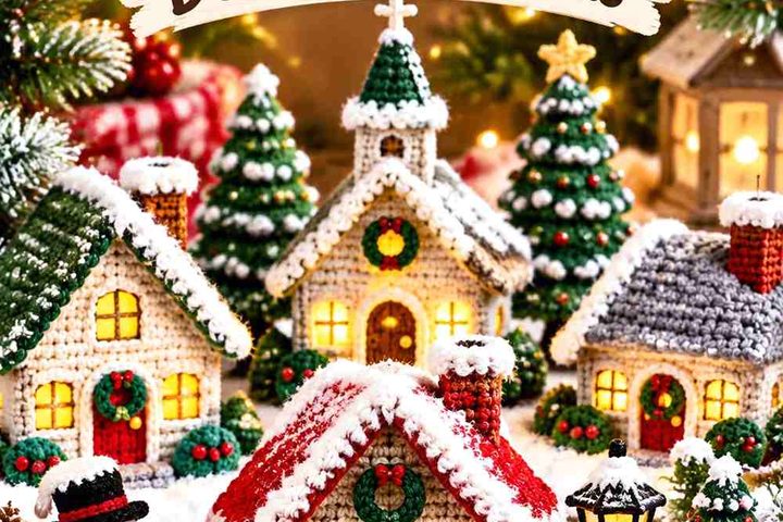 Crochet Mini Christmas Village Decoration Ideas