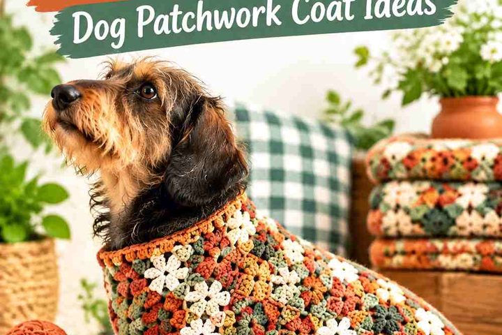 Crochet Terracotta and Sage Green Dog Patchwork Coat Ideas