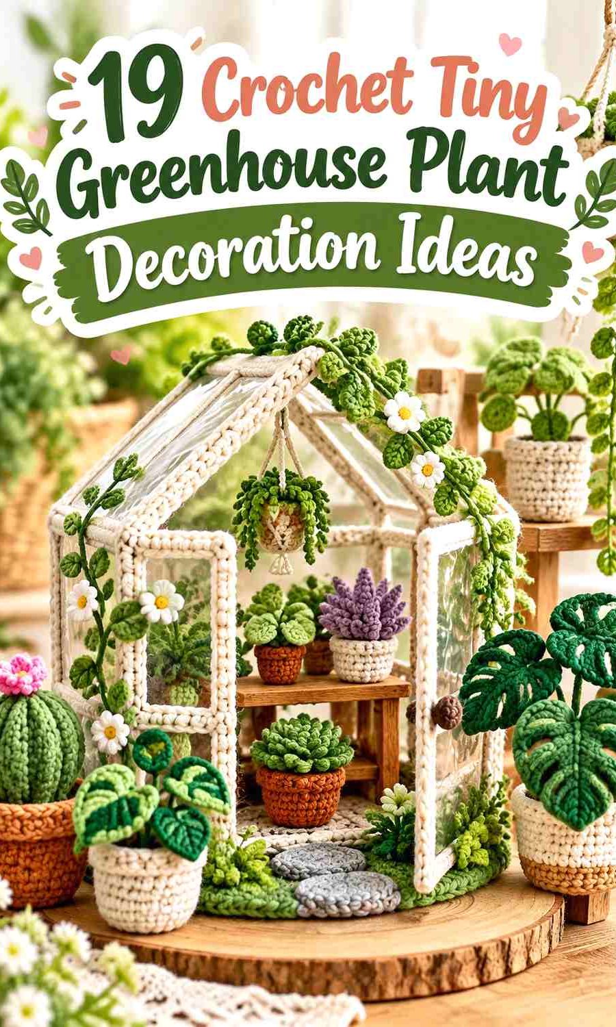 Crochet Tiny Greenhouse Plant Decoration Ideas with Charming Color Schemes