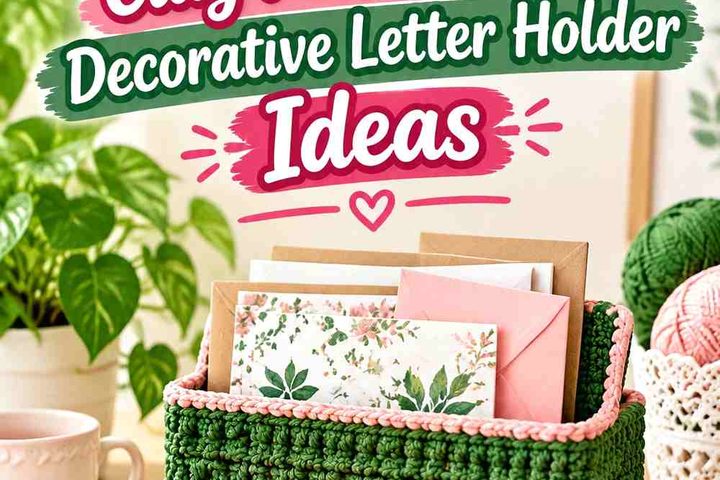 19 Fern Green & Clay Pink Crochet Decorative Letter Holder Ideas