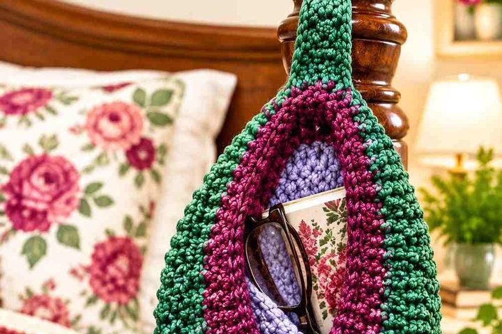 19 Fern Green & Rosewood Crochet Bedpost Pocket Ideas