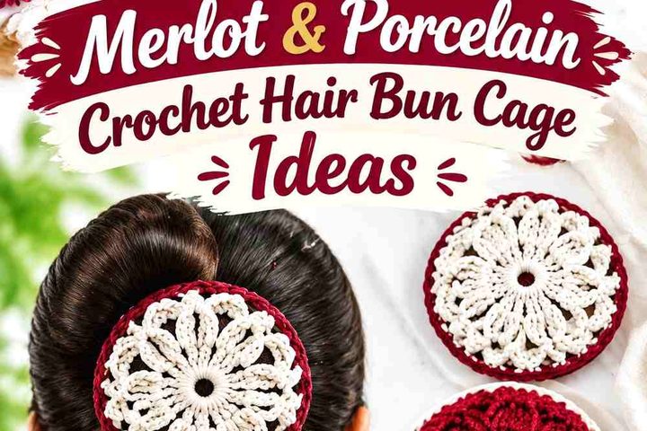 Merlot & Porcelain Crochet Hair Bun Cage Ideas