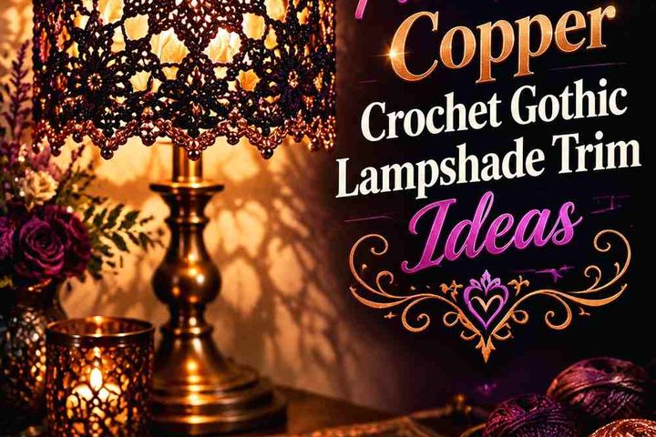 19 Plum Noir & Copper Crochet Gothic Lampshade Trim Ideas