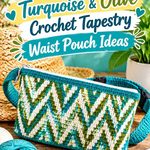 19 Turquoise & Olive Crochet Tapestry Waist Pouch Ideas
