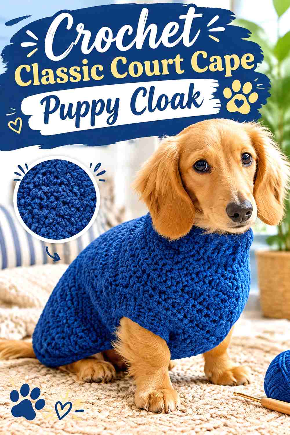Crochet Classic Court Cape Puppy Cloak
