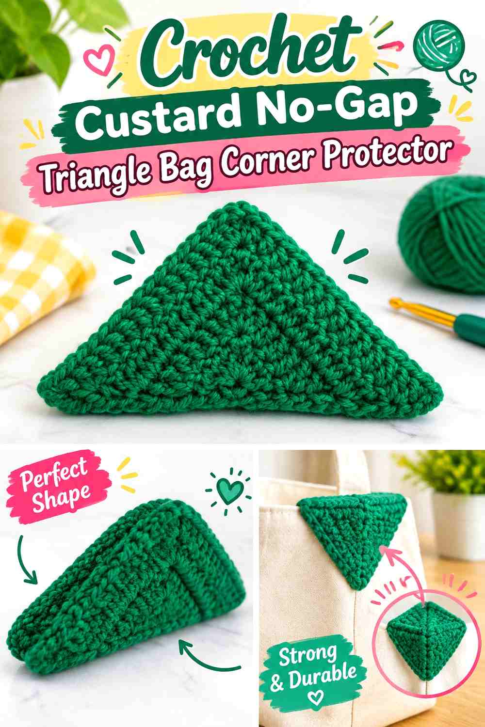 Crochet Custard No-Gap Triangle Bag Corner Protector