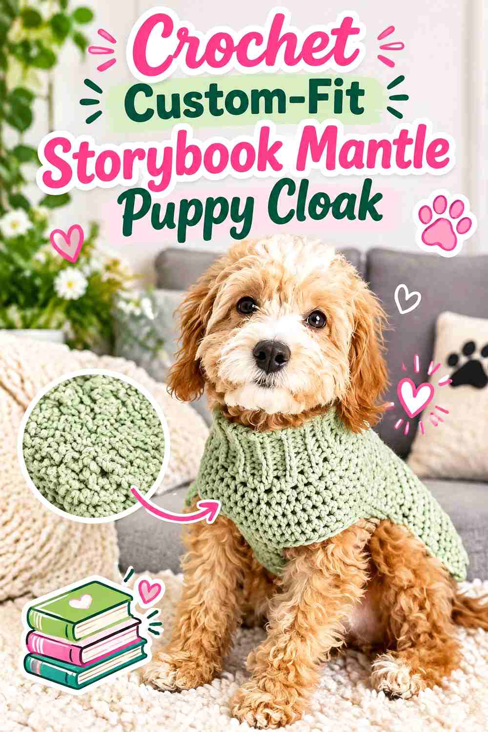 Crochet Custom-Fit Storybook Mantle Puppy Cloak