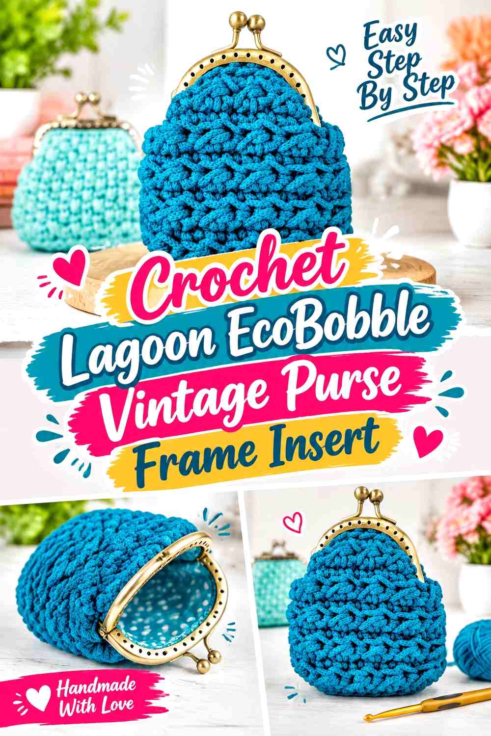 Crochet Lagoon EcoBobble Vintage Purse Frame Insert