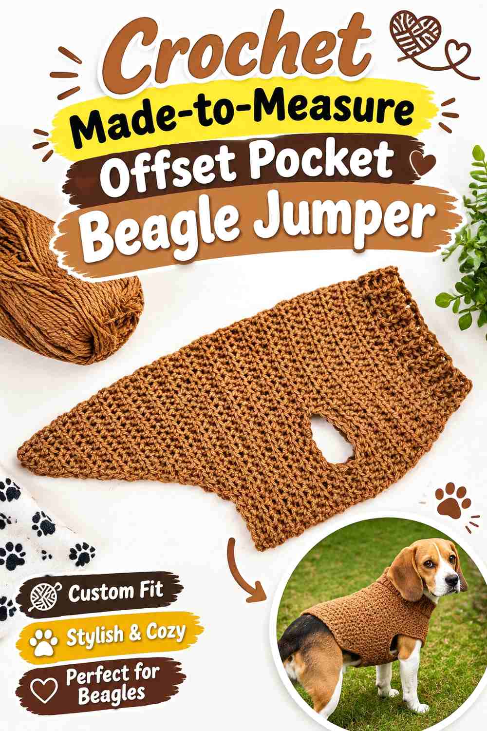 Crochet Made-to-Measure Offset Pocket Beagle Jumper