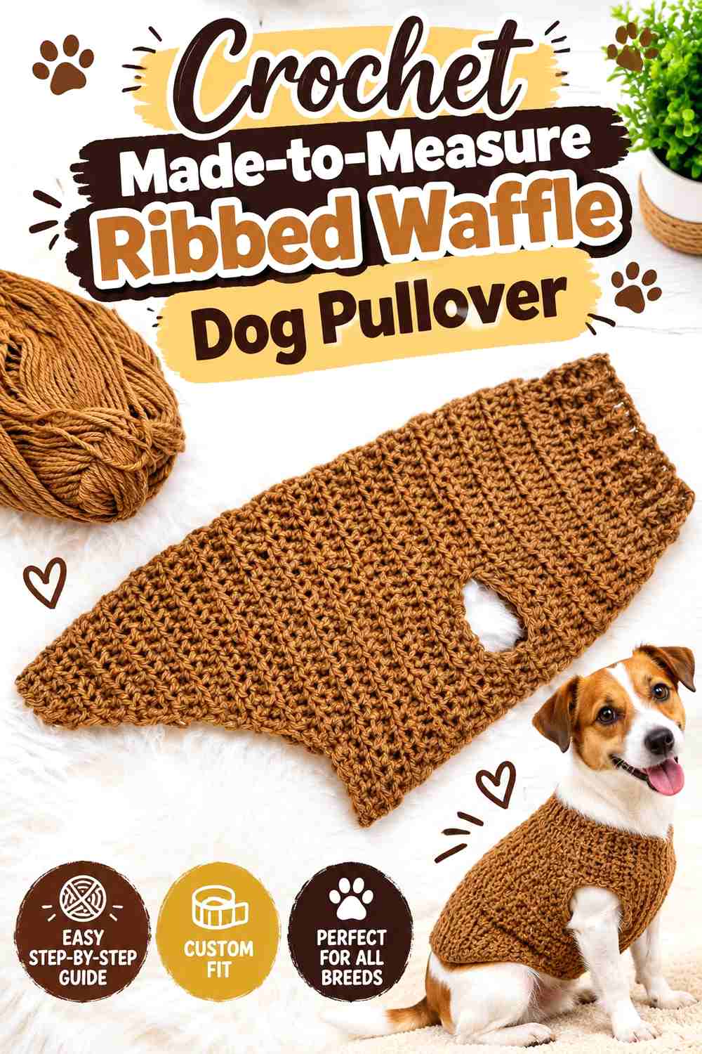Crochet Made-to-Measure Ribbed Waffle Dog Pullover