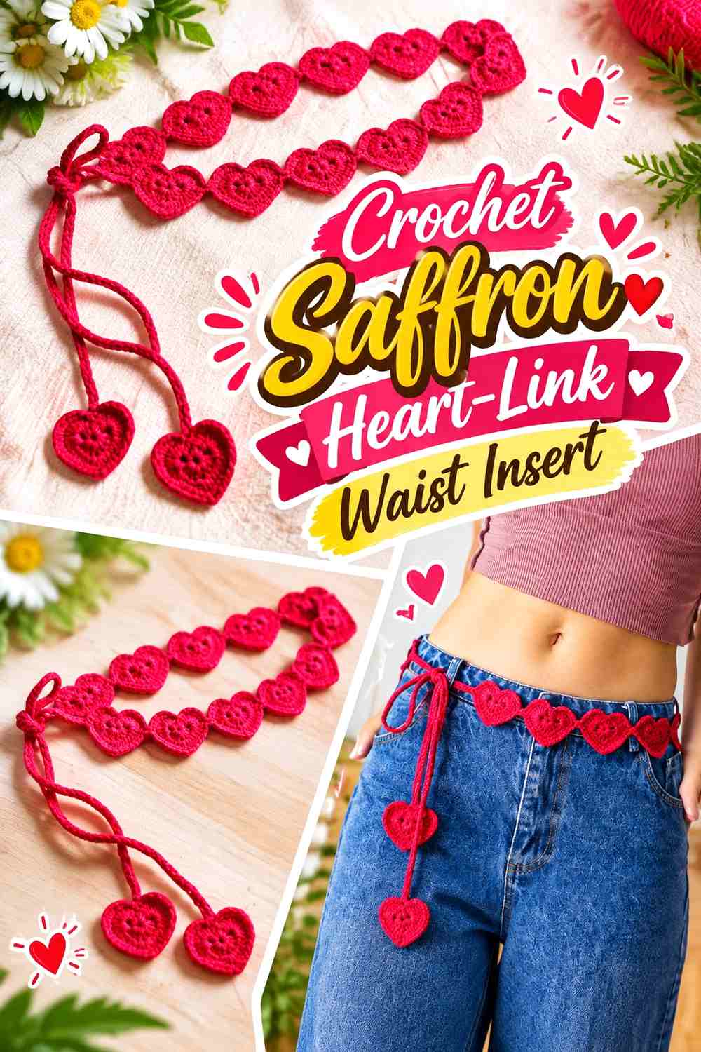 Crochet Saffron Heart-Link Waist Insert