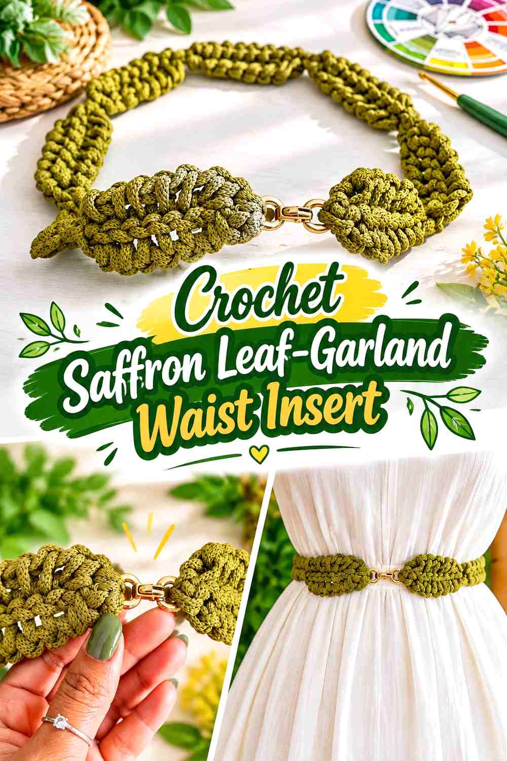 Crochet Saffron Leaf-Garland Waist Insert