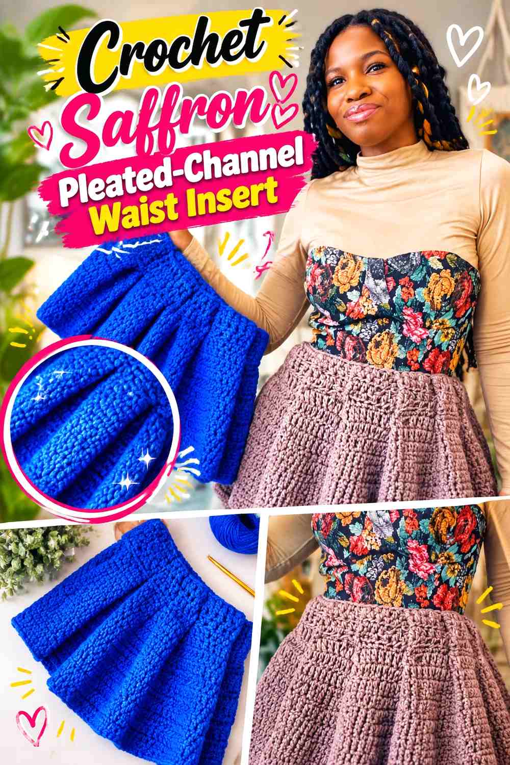 Crochet Saffron Pleated-Channel Waist Insert