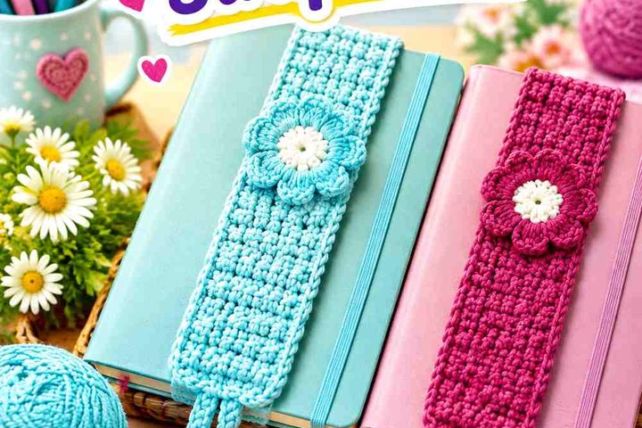 14 Glacier Blue & Fig Crochet Notebook Strap Ideas
