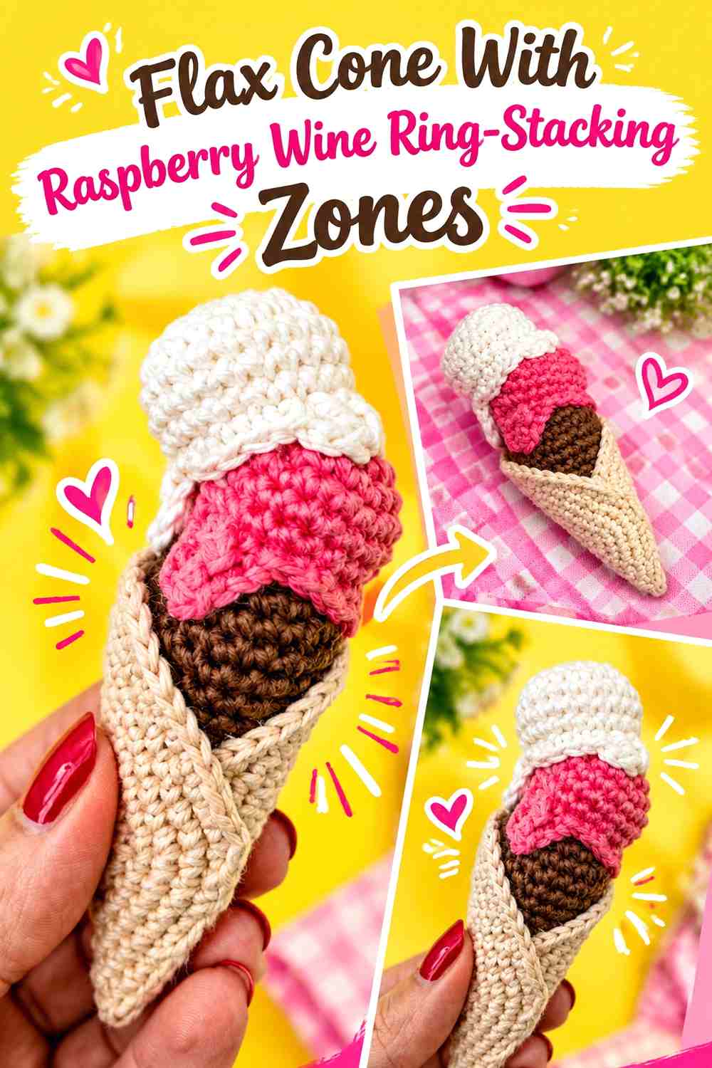 13. Flax Cone With Raspberry Wine Ring Stacking Zones