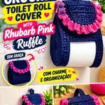 Lapis Navy & Rhubarb Pink Crochet Toilet Roll Holder Ideas