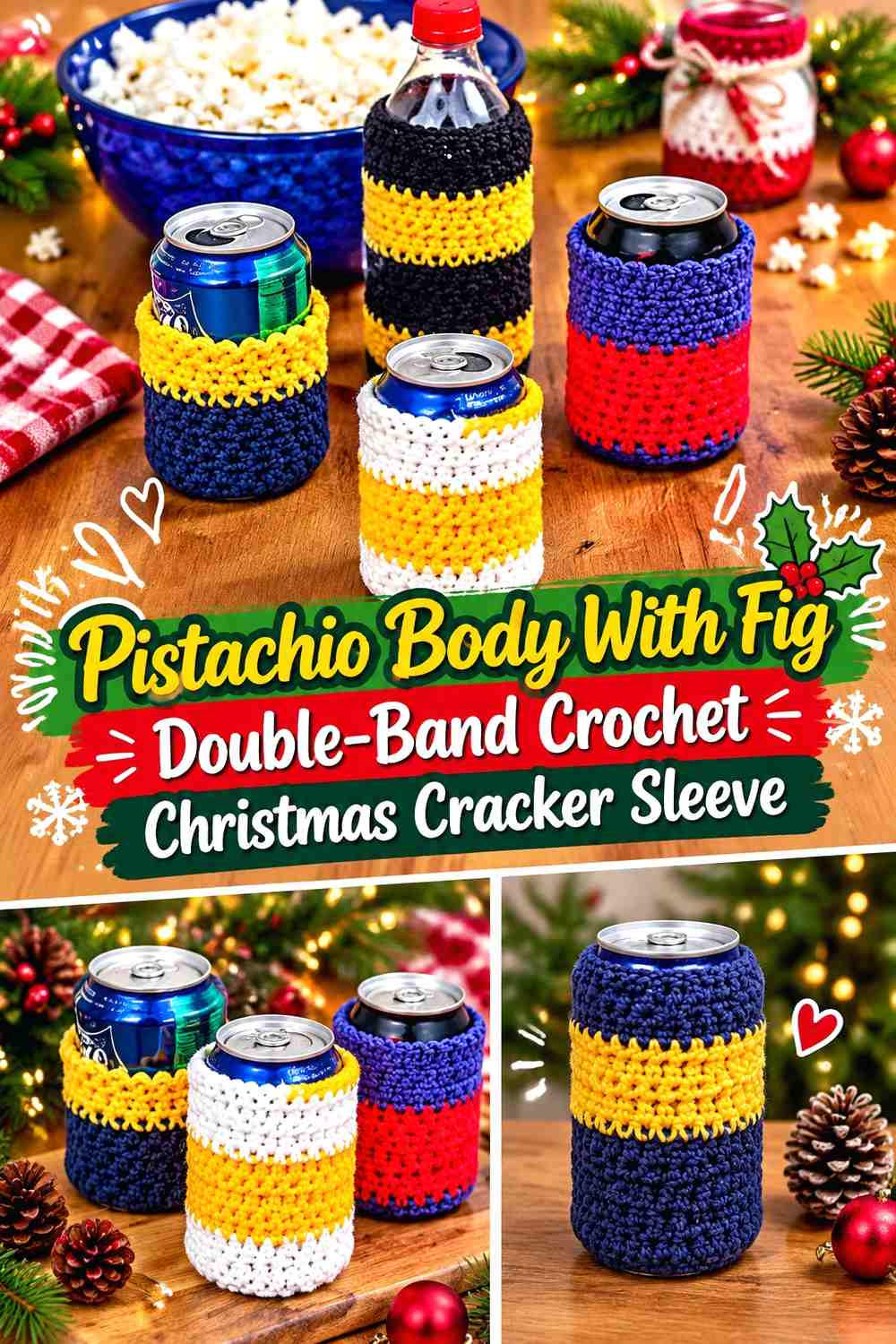 14. Pistachio Body With Fig Double Band Crochet Christmas Cracker Sleeve